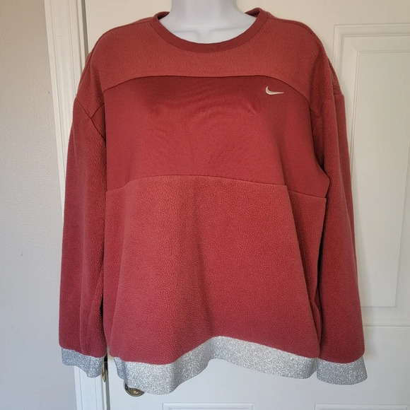 Nike Therma Icon Clash Fleece Crew Neck Sweatshirt Womens Medium M - Picture 2 of 11